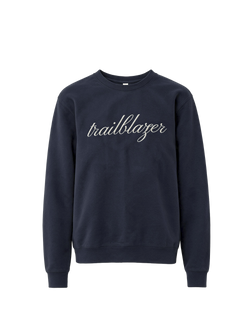 Veronica Beard Navy blue crewneck sweatshirt with white script.