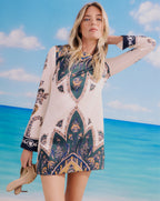 Veronica Beard Cromwell Mini Dress - Ecru Multi