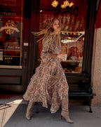 Veronica Beard Lilith Silk Maxi Dress - Dove White Multi