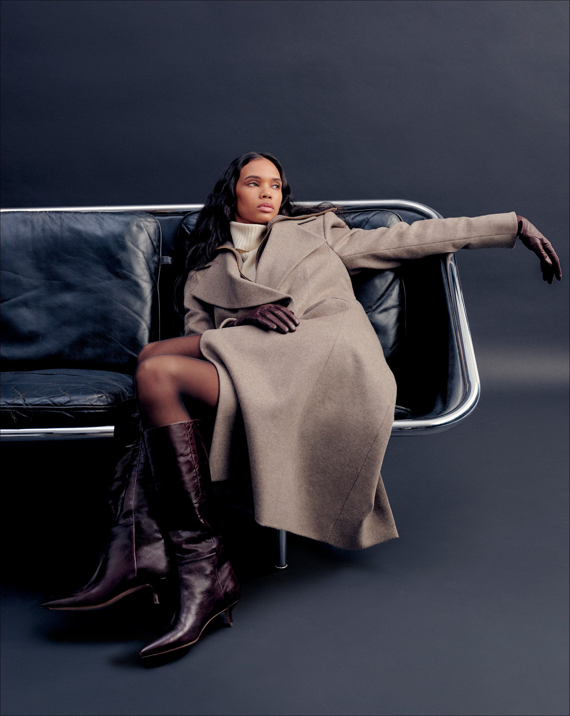 ハイヒール Lisa Mid-Heel Ankle Boot in Black Leather | Veronica Beard