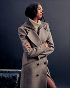 Veronica Beard Seth Wool-Cashmere Dickey Coat - Taupe Melange