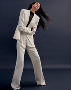 Veronica Beard Robinne Wide-Leg Pant - Dove White