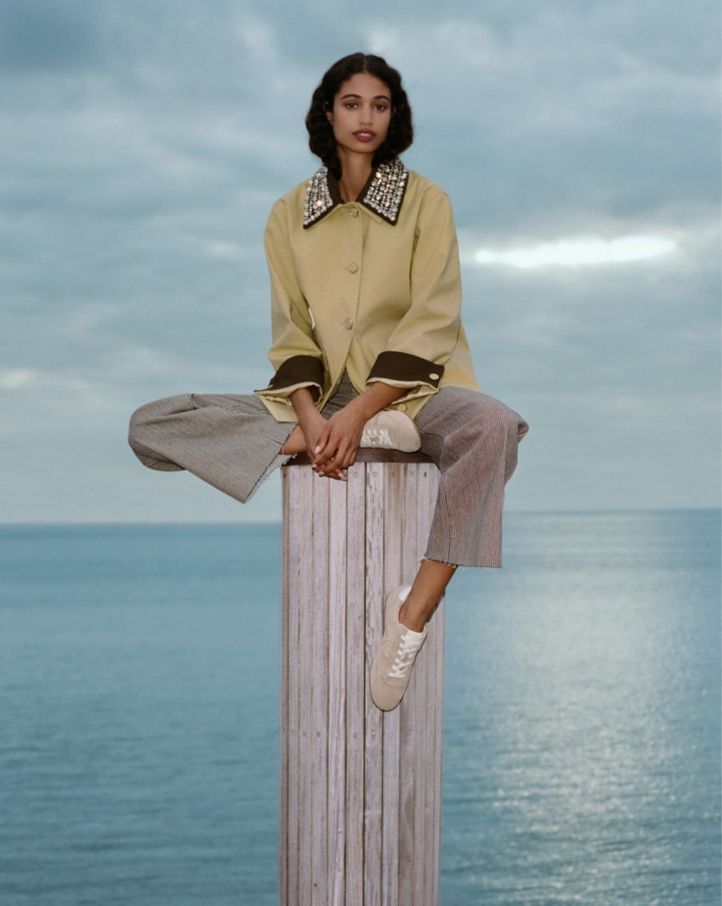 Riviera Suede Sneaker in Sand/Lily | Veronica Beard