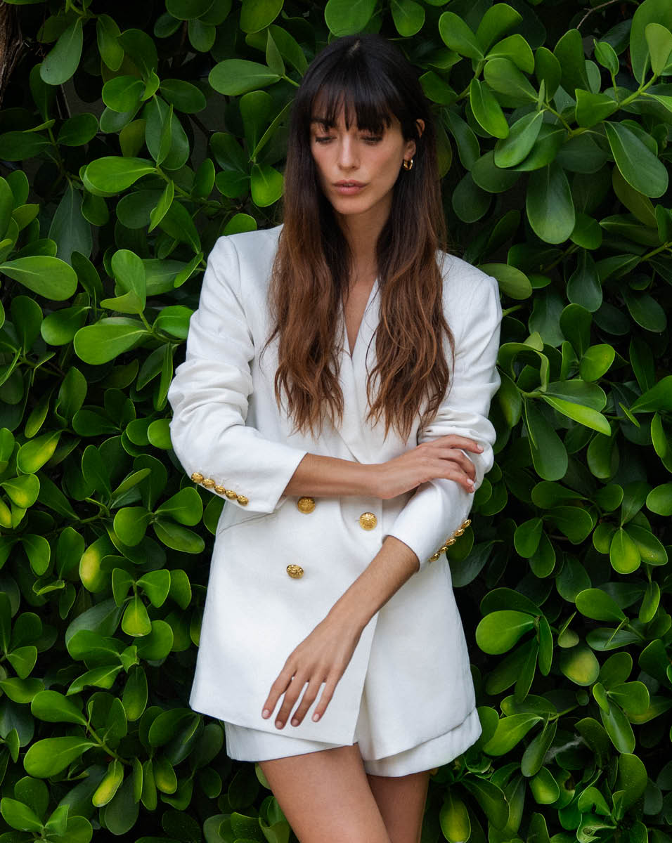 Dale Linen Dickey Jacket in White | Veronica Beard