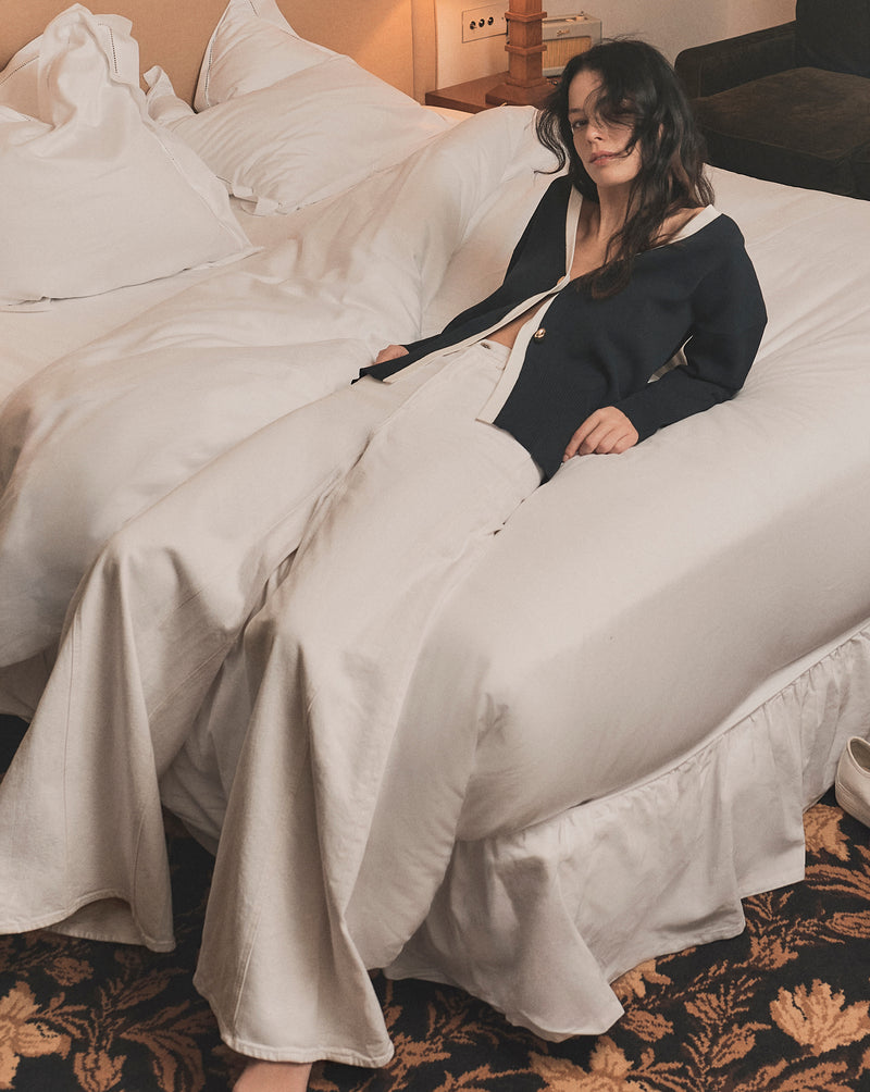 Veronica Beard Vicki Extra-Wide-Leg Jean - White