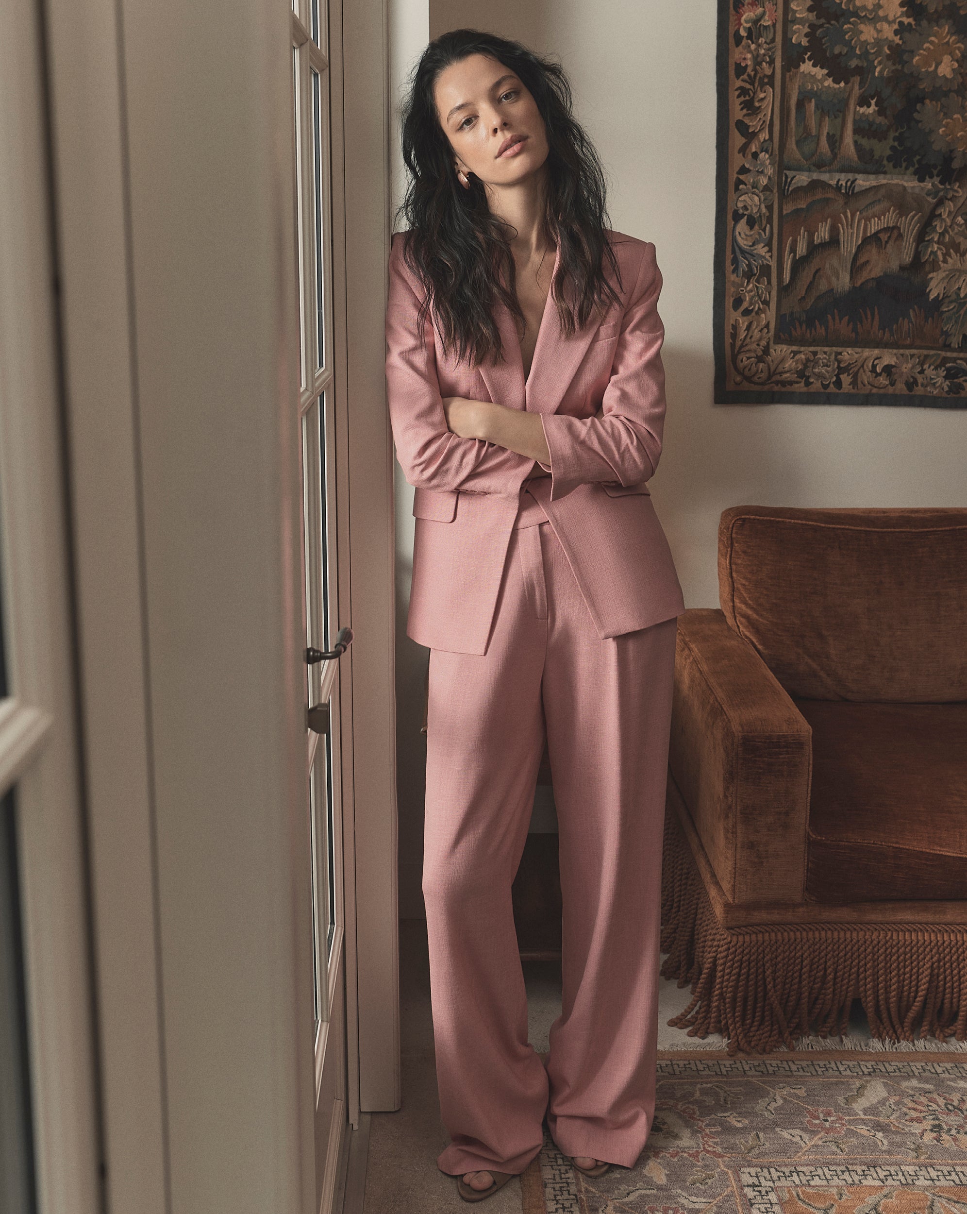 Marbeau Wide-Leg Pant in Pink | Veronica Beard
