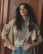 Veronica Beard Heathcliff Cropped Leather Trench Coat