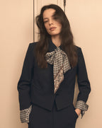 Veronica Beard Ismena Removable Scarf Jacket - Navy