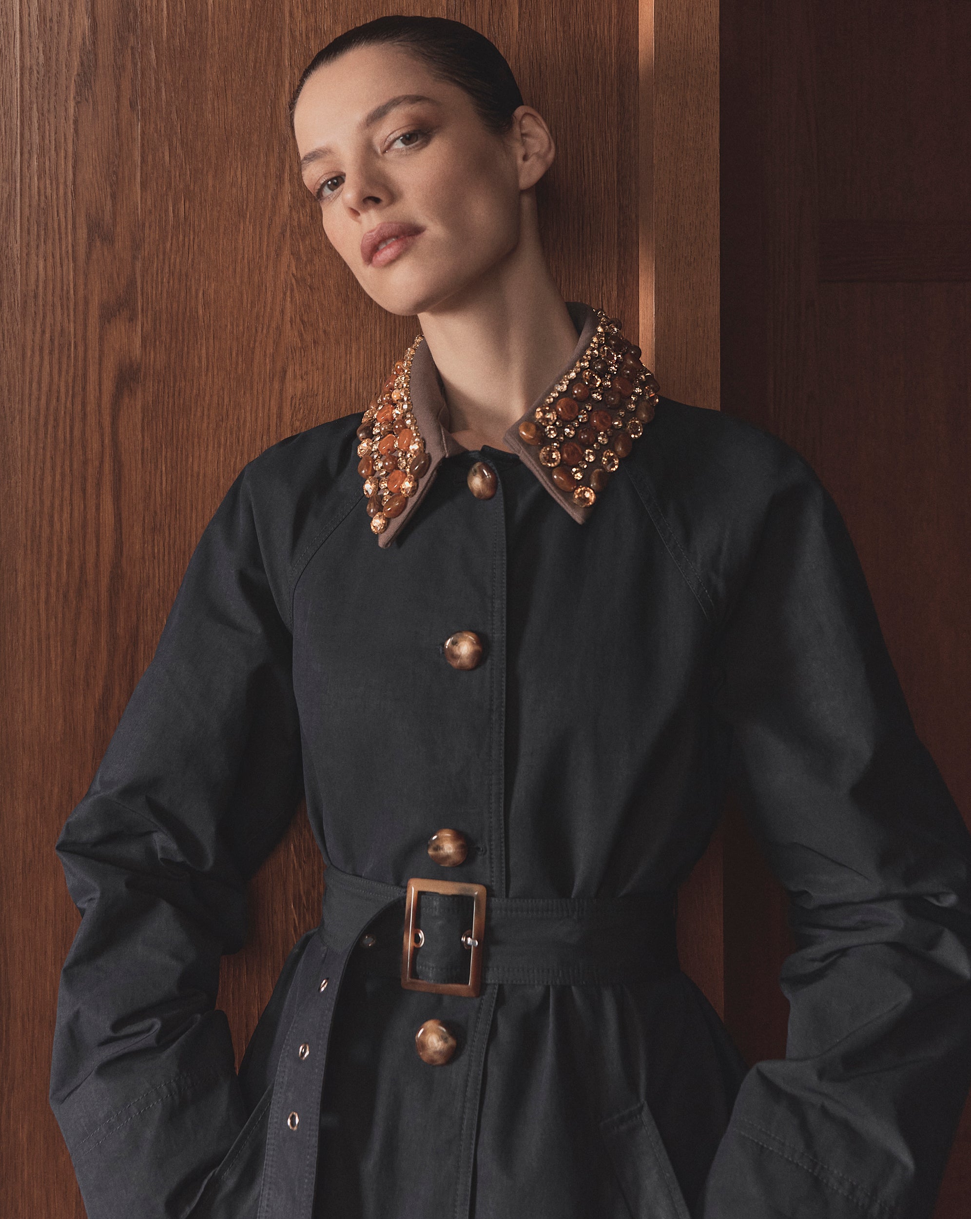 Langham Belted Dickey Coat in Navy | Veronica Beard