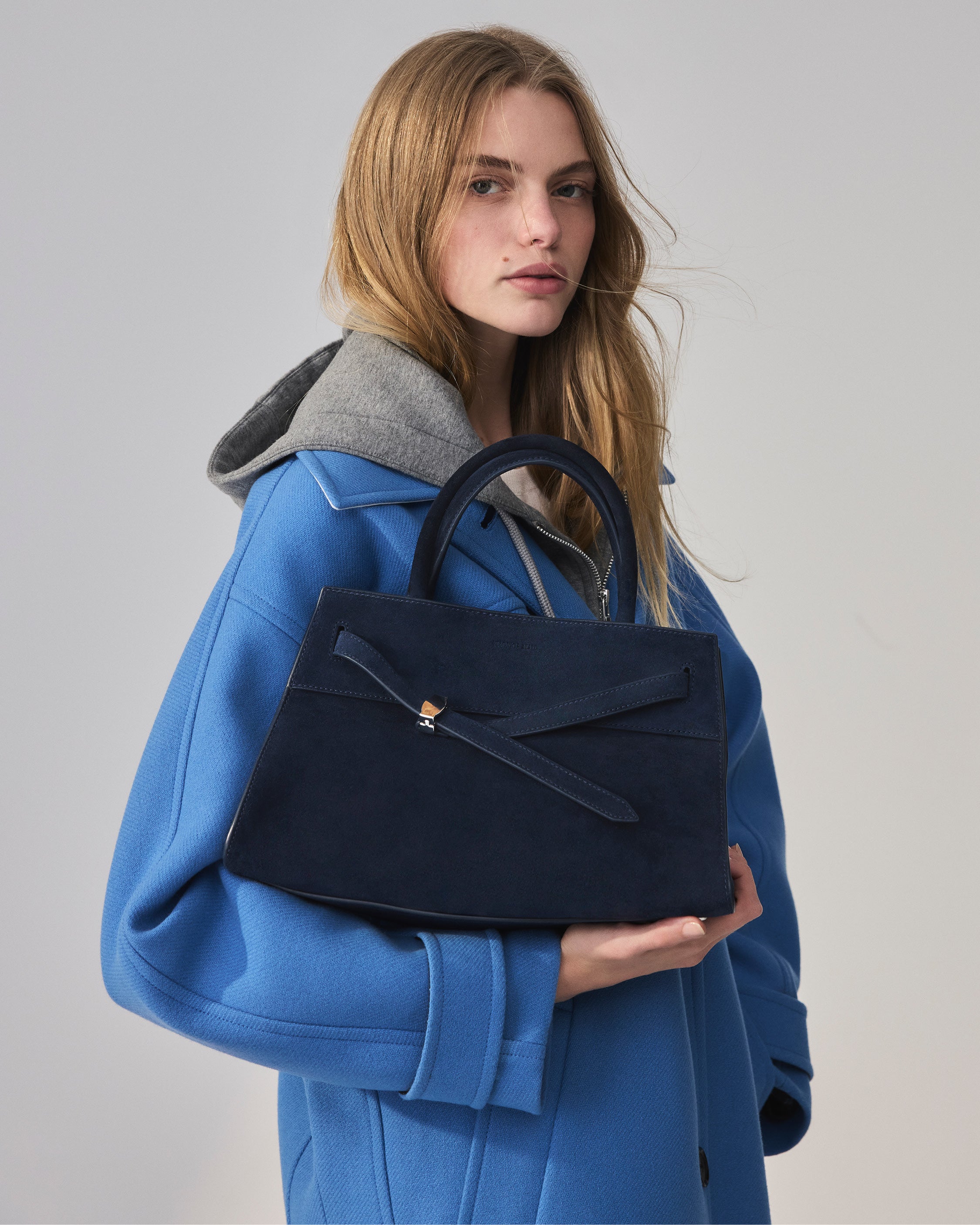 Veronica Beard Dash Bag in Navy Seude | Veronica Beard