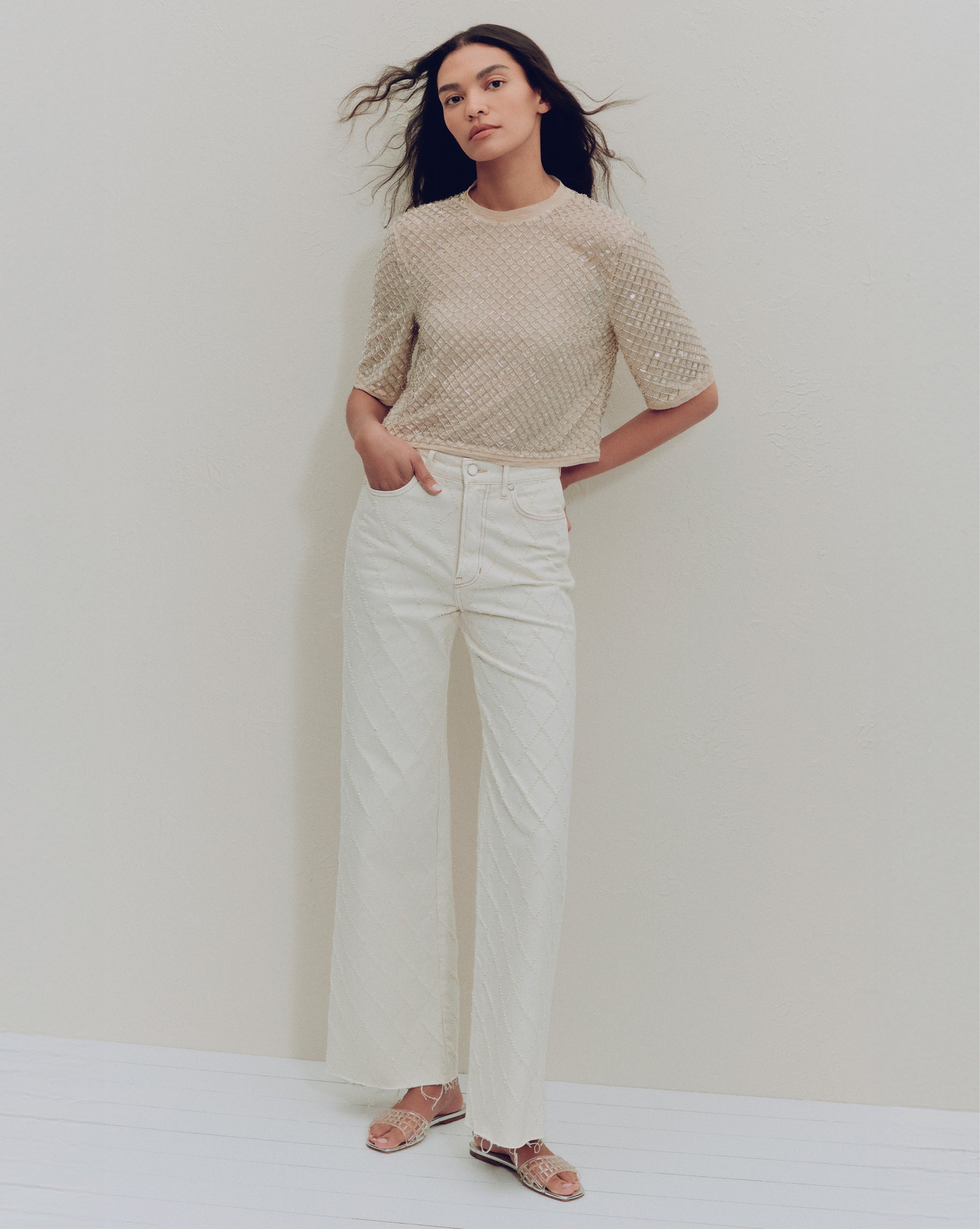 Veronica Beard Novalie Beaded Top