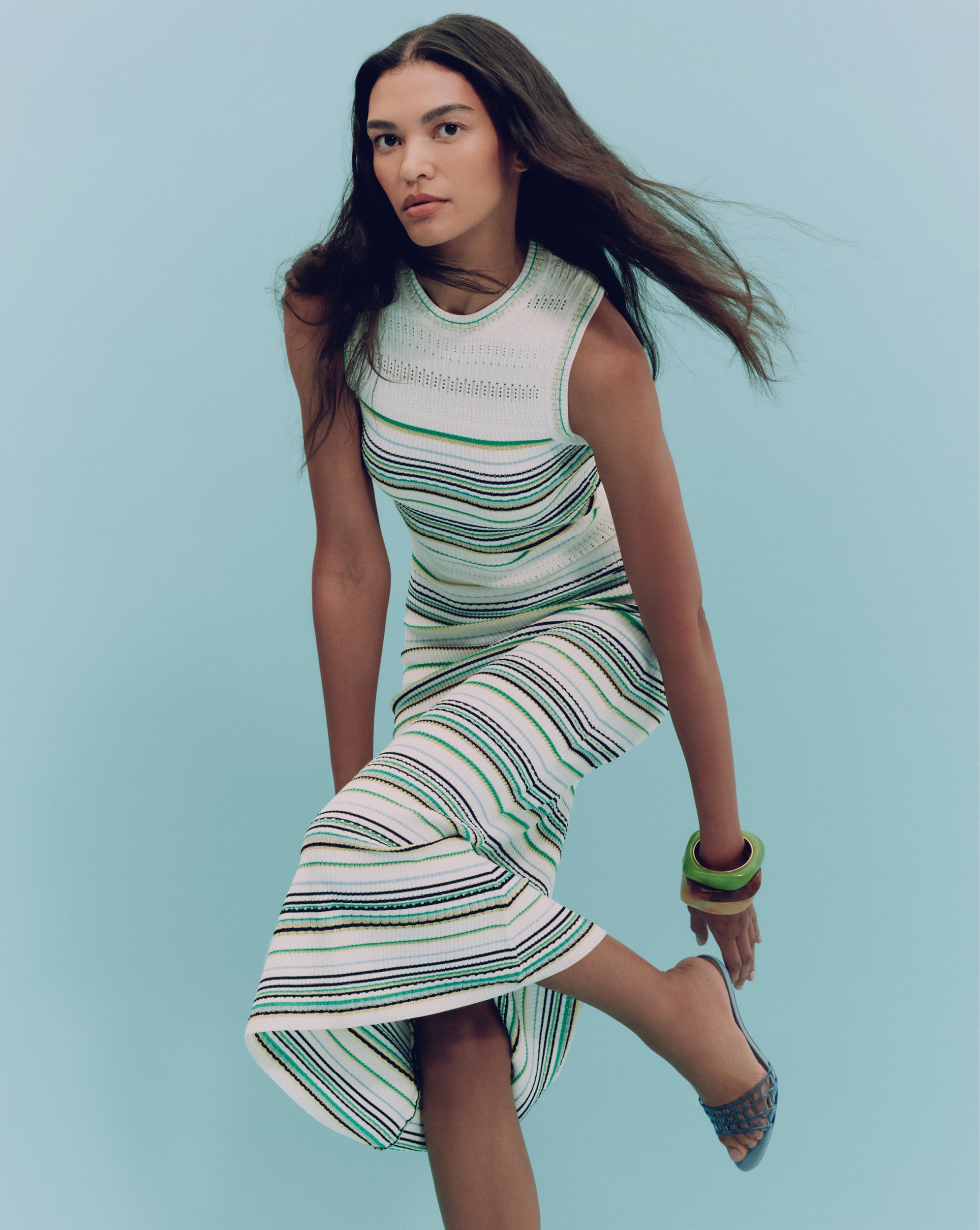 Veronica Beard Dawna Knit Maxi Dress - Off-White Multi