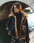 Veronica Beard Danika Shearling Jacket - Shiny Black