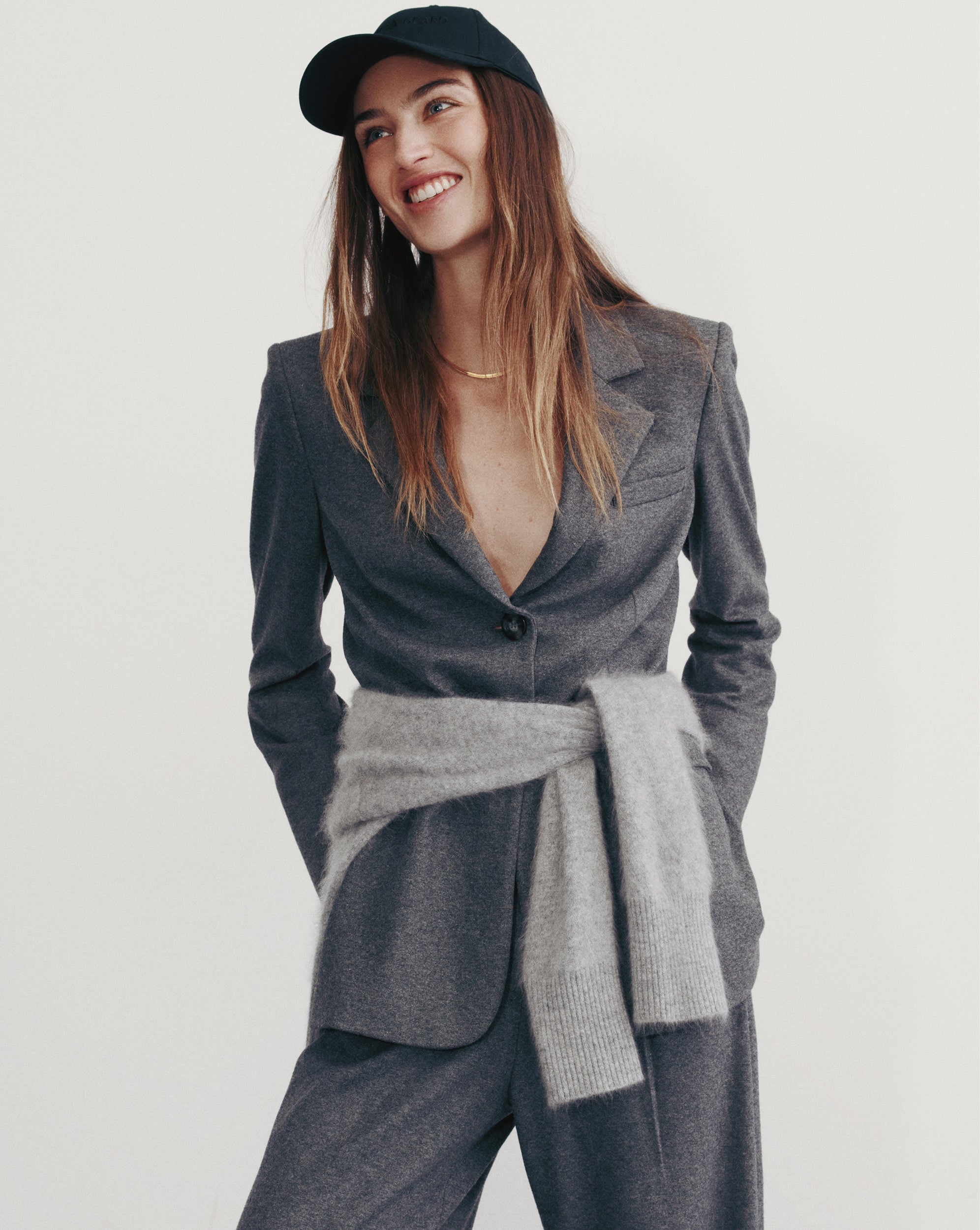 Veronica Beard Ryanne Wool Jersey Jacket - Medium Heather Grey