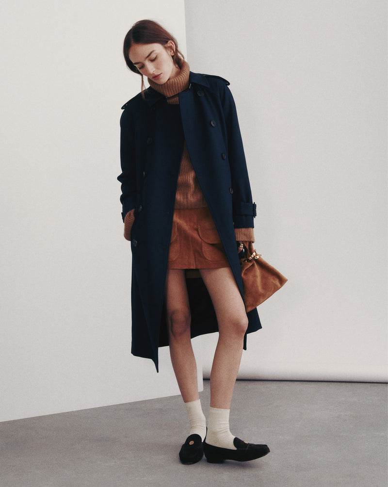 Veronica Beard Norwood Suede Mini Skirt - Whisky