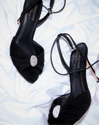 Veronica Beard Genevieve Peep-Toe Sandal - Black