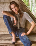 Veronica Beard Cecile Lurex Cap-Toe Slingback - Silver Lurex/Black