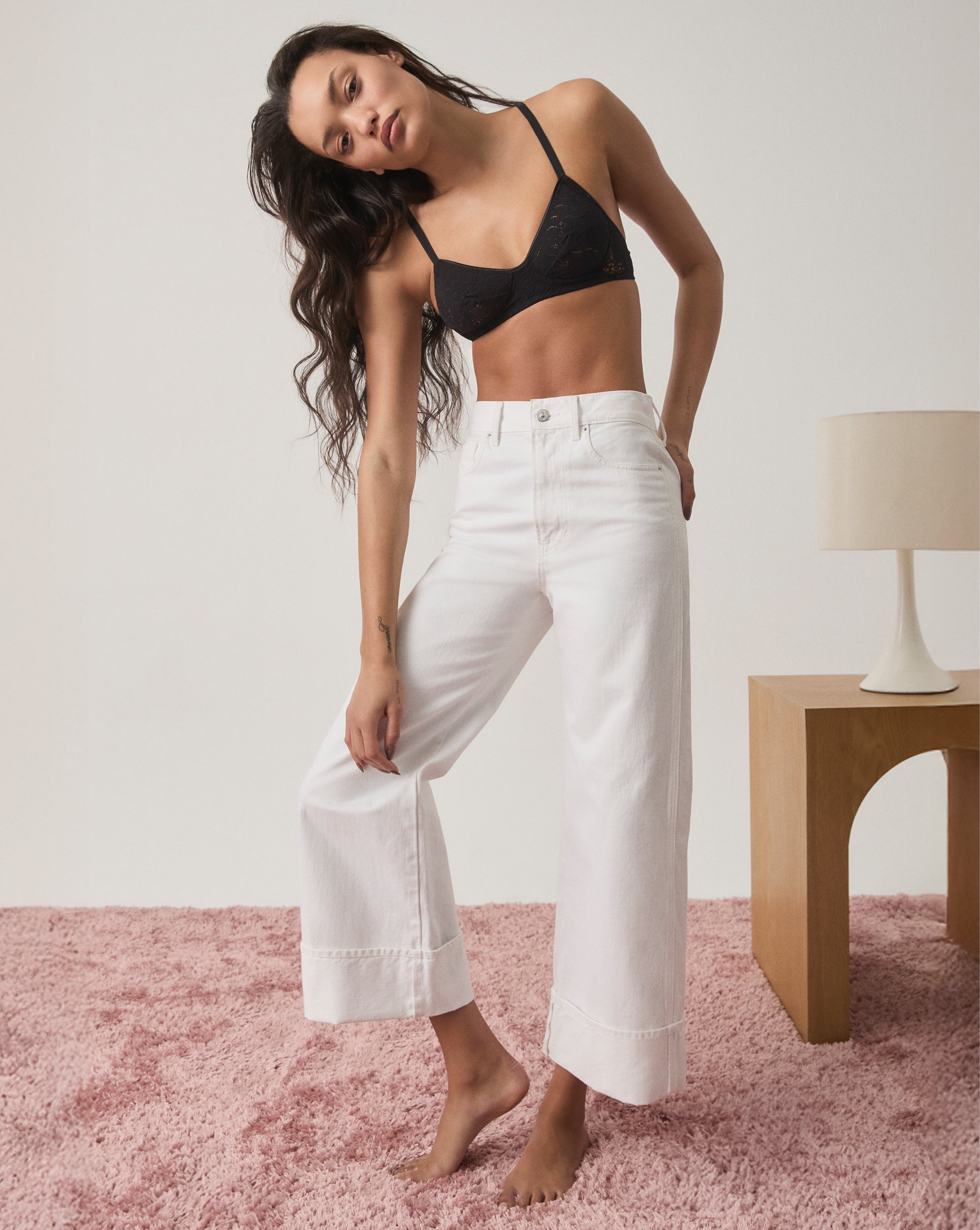 Veronica Beard Taylor Cuffed Cropped Wide-Leg Jean - White