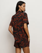 Veronica Beard Short-Sleeve Cotton Pajama Set - Black/Red