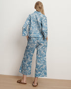 Veronica Beard Long-Sleeve Cotton Pajama Set - Jasper Blue