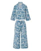 Veronica Beard Long-Sleeve Cotton Pajama Set - Jasper Blue