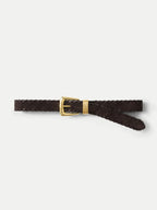 Veronica Beard Arch Suede Whipstitch Belt - Espresso