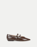 Veronica Beard Bancroft Leather Mary Jane Flat - Espresso