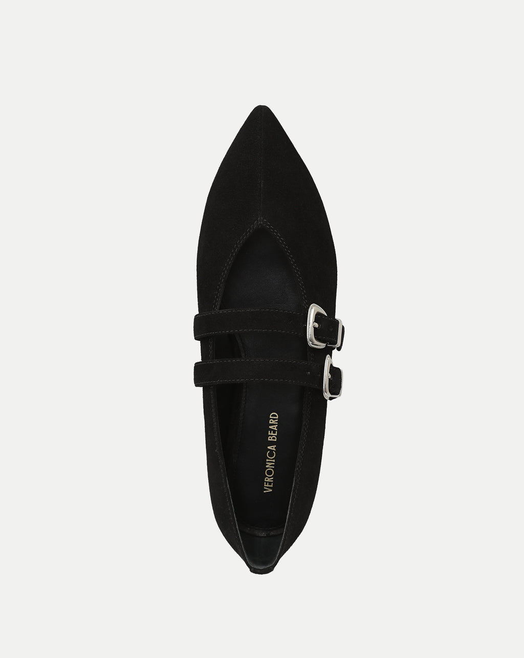 Veronica Beard Bancroft Suede Mary Jane Flat - Black
