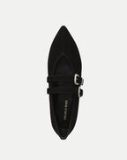 Veronica Beard Bancroft Suede Mary Jane Flat - Black