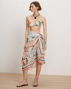 Veronica Beard Printed bikini top and matching sarong with a