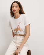 Veronica Beard White graphic tee with a cowboy riding a