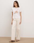 Veronica Beard White cotton t-shirt with a horse graphic, paired