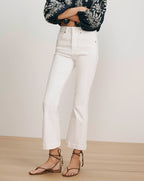 Veronica Beard Carson Kick-Flare Jean - White