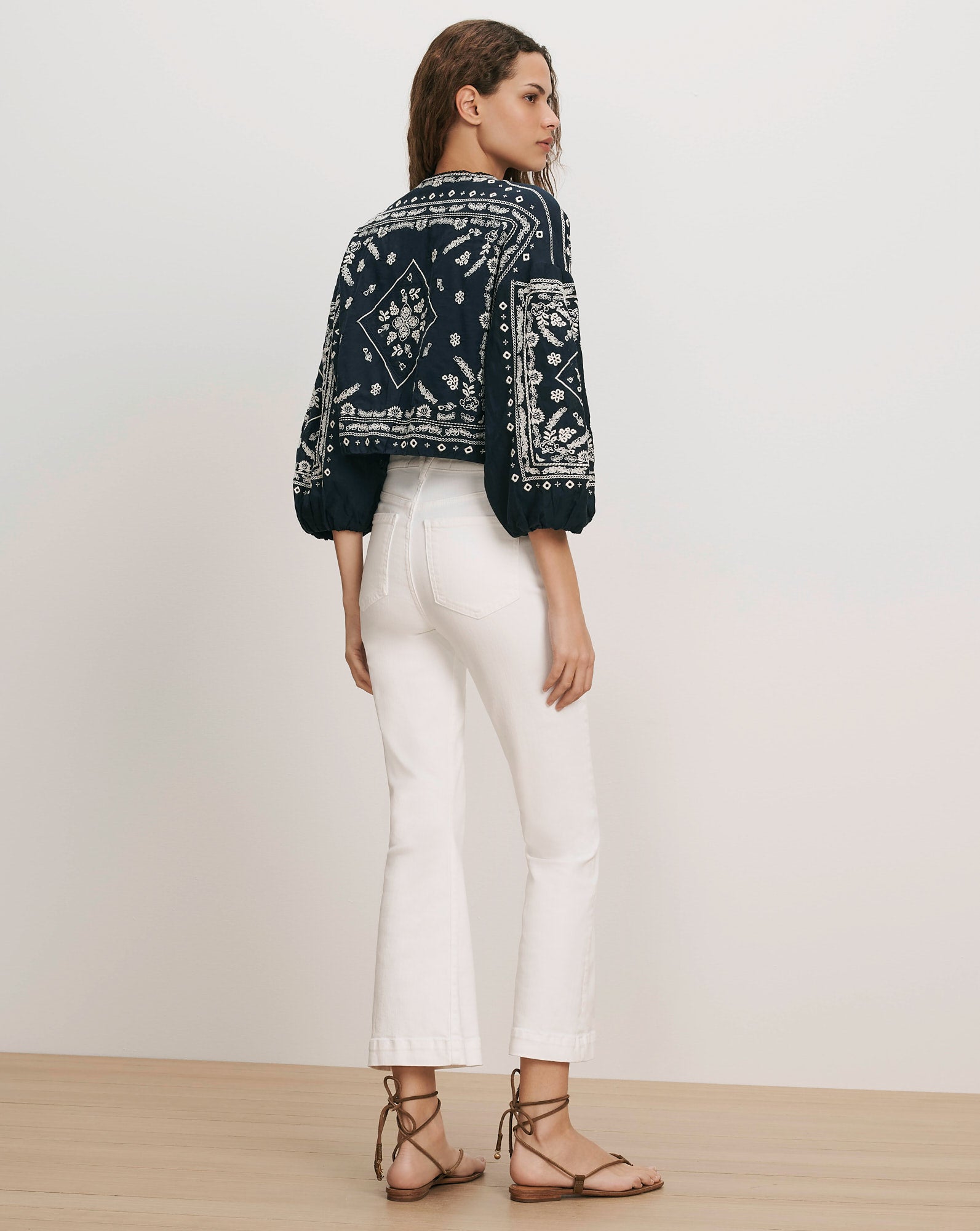 Veronica Beard Carson Kick-Flare Jean - White