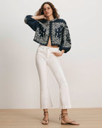 Veronica Beard Carson Kick-Flare Jean - White