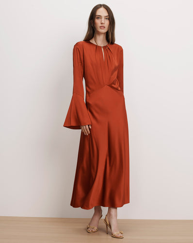 Veronica Beard Ezri Midi Dress - Carnelian Red