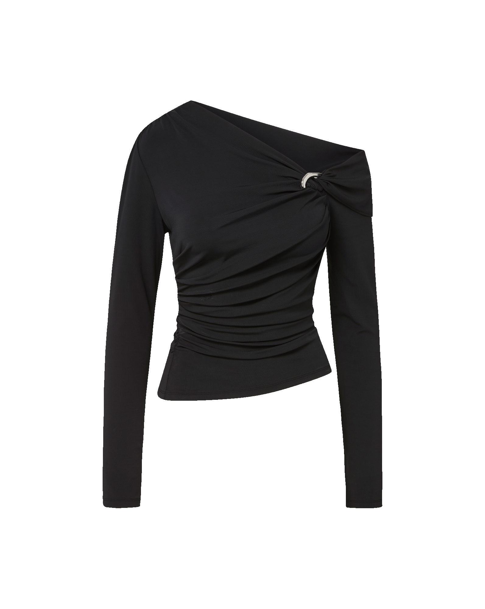 Lozea Off-the-Shoulder Long Sleeve Top in Black | Veronica Beard