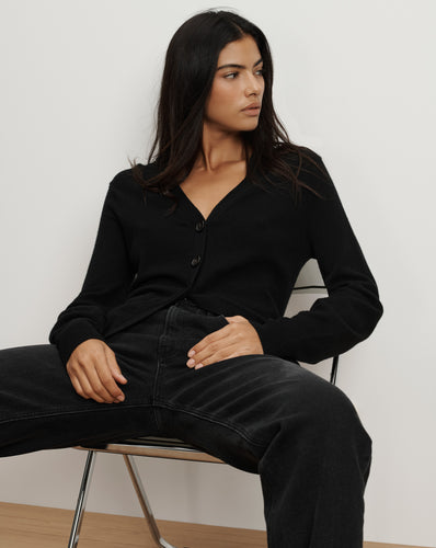 Veronica Beard Lamotte Cashmere Cardigan - Black