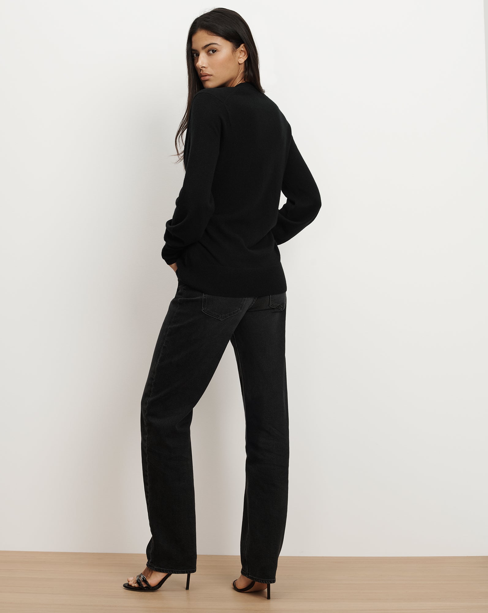 Lamotte Cashmere Cardigan in Black | Veronica Beard