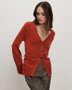 Veronica Beard Lamotte Cashmere Cardigan - Carnelian Red