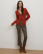 Veronica Beard Lamotte Cashmere Cardigan - Carnelian Red