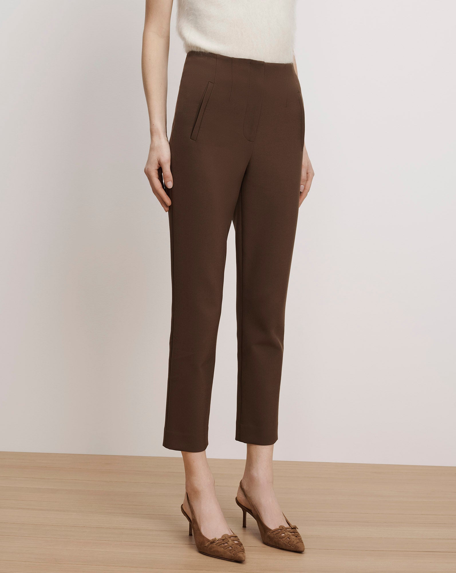 Veronica Beard Stila Slim Pant - Walnut