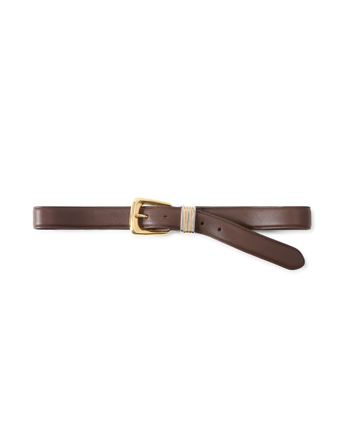 Arch Leather Belt in Brown Espresso | Veronica Beard