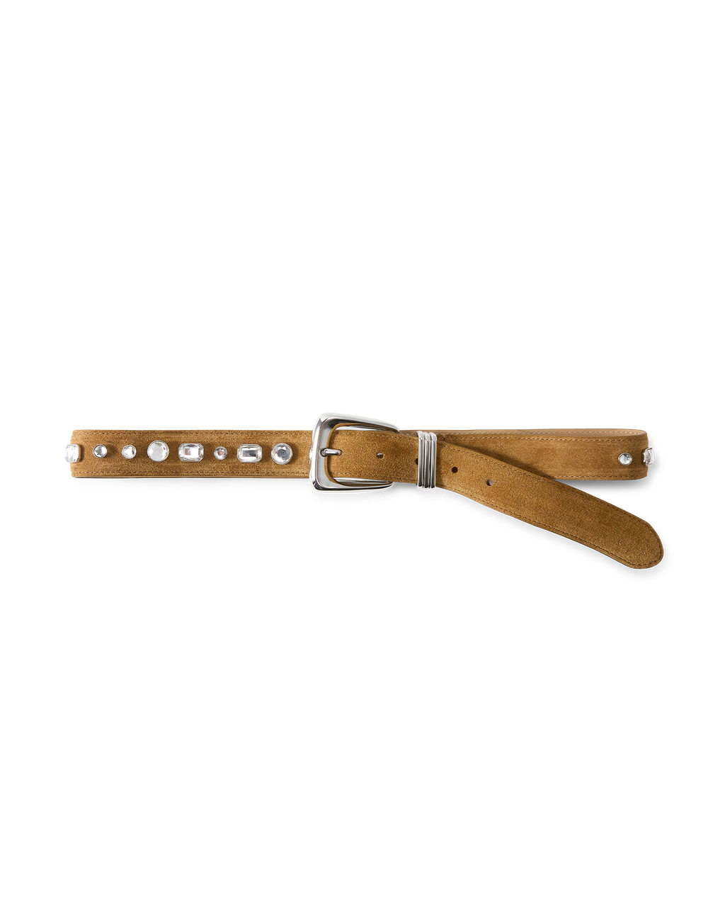 Veronica Beard Arch Suede Embellished Belt Acorn