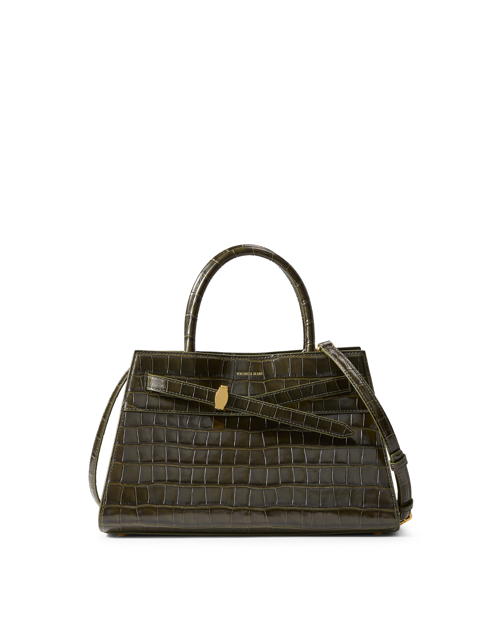 (取寄) ベロニカ ビアード レディース ティア Veronica Beard women Tia Brown Croc Print Leather Veronica Beard Dash Bag in Green Crocodile Cypress | Veronica Beard