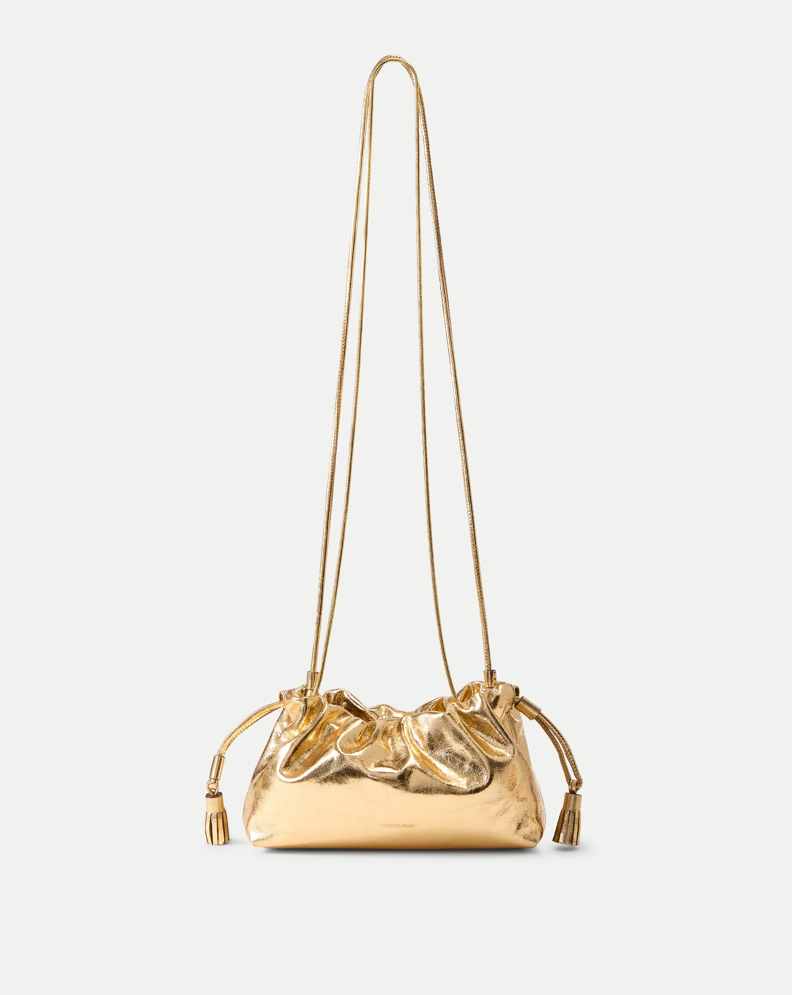 Small Metallic Veronica Beard Stash Bag in Antique Gold | Veronica
