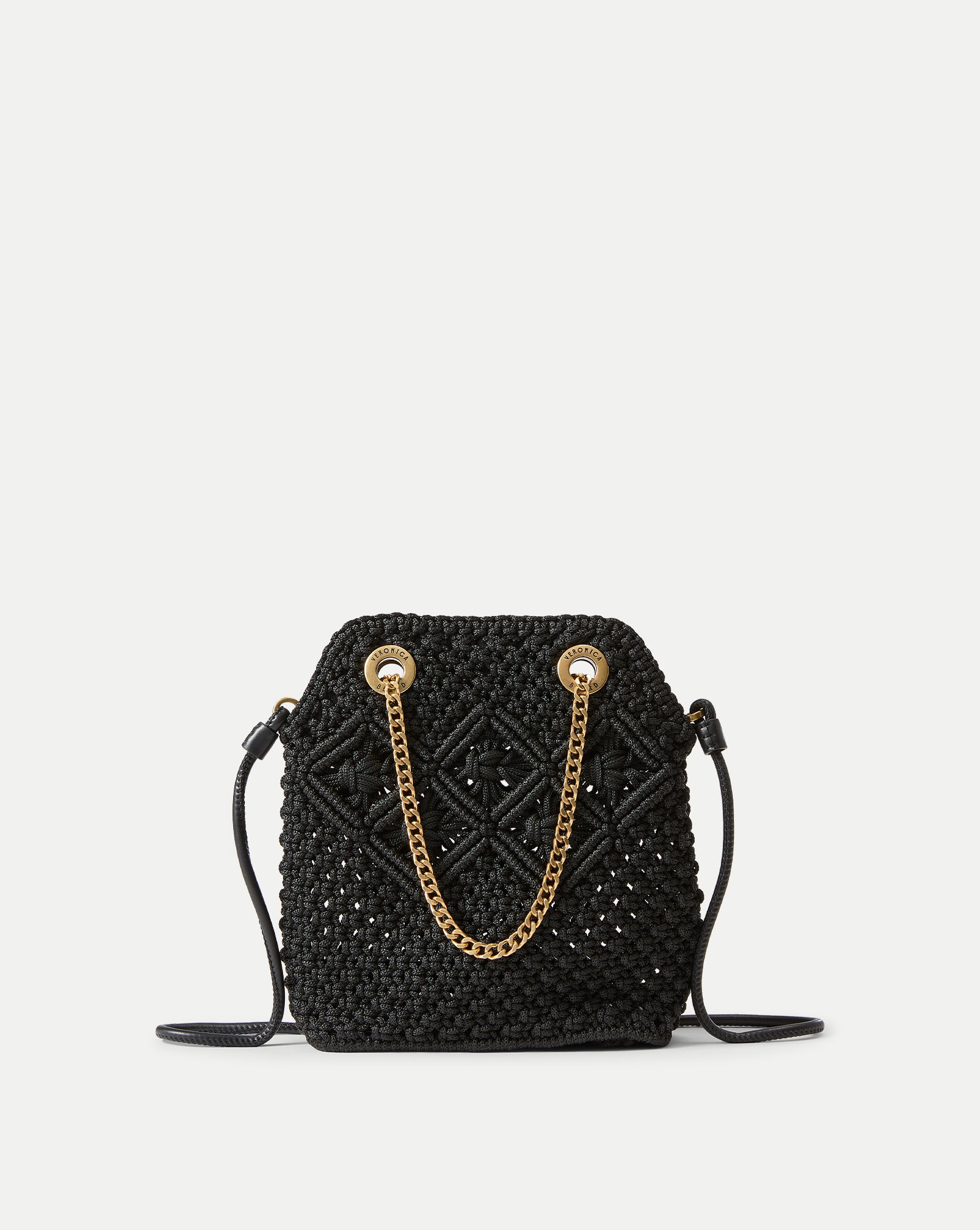 Small Veronica Beard Macramé Slouch Bag | Black