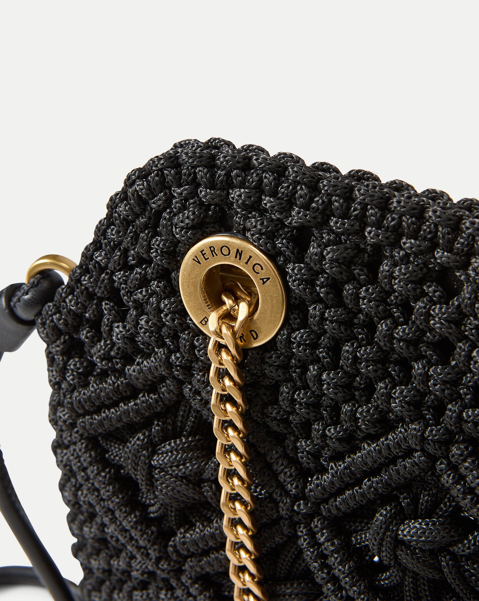 Small Veronica Beard Macramé Slouch Bag in Black | Veronica Beard
