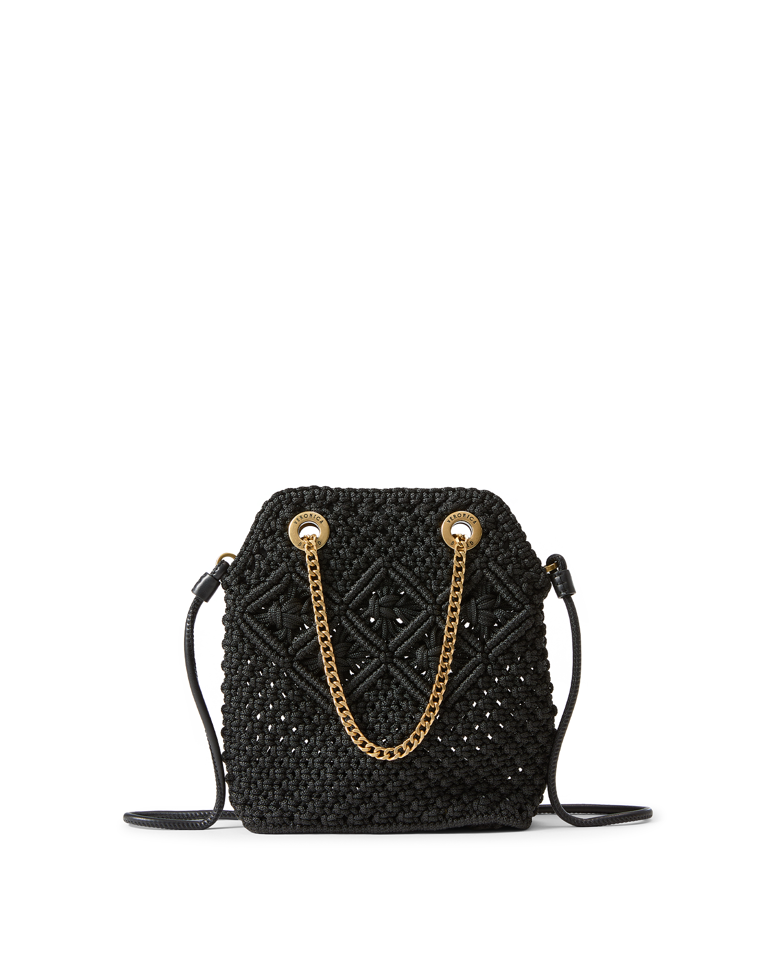 Veronica Beard Small Veronica Beard Macramé Slouch Bag Black