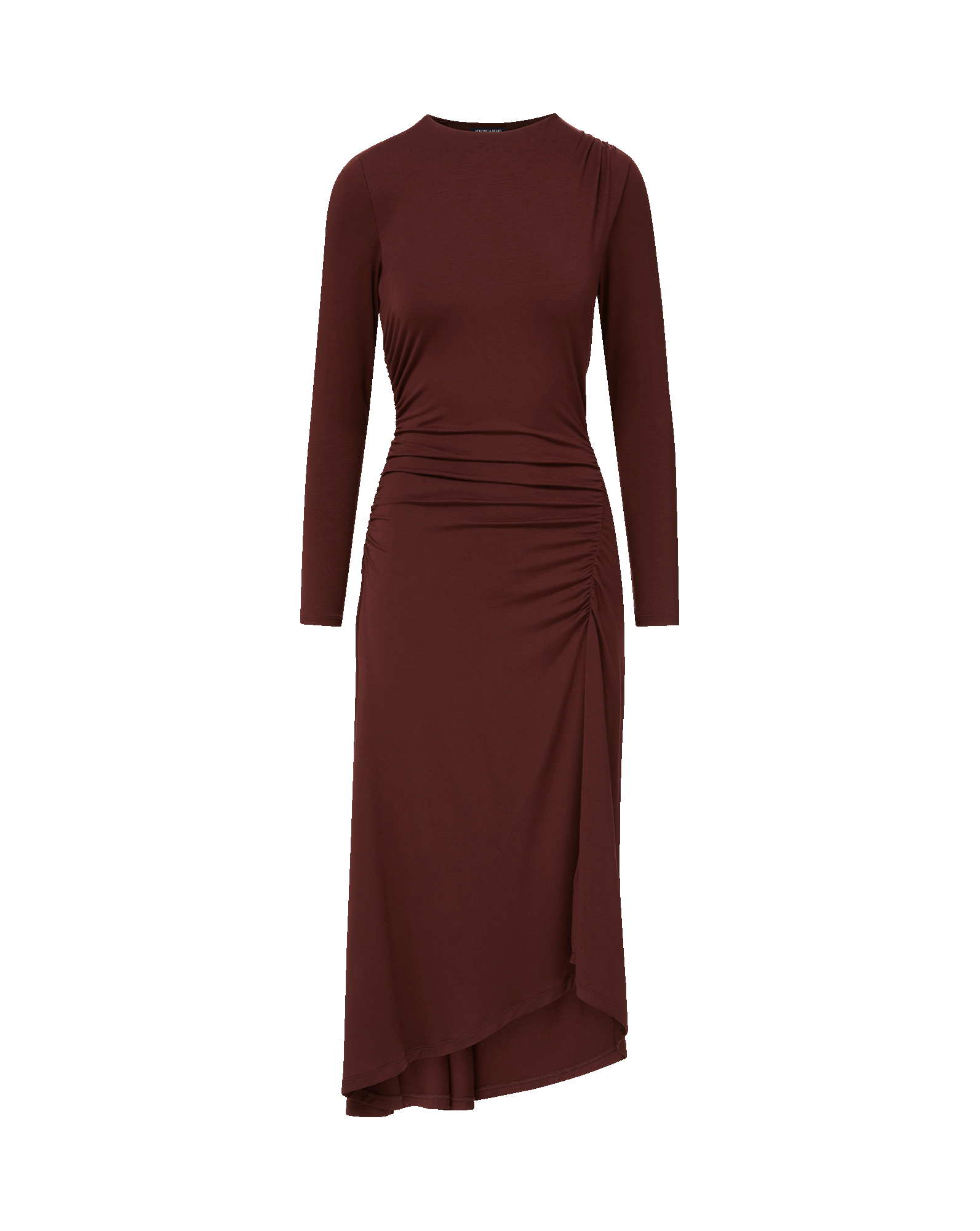 Theodora Ruched Midi Dress in Raisin | Veronica Beard Theodora Ruched Midi Dress in Raisin | Veronica Beard
